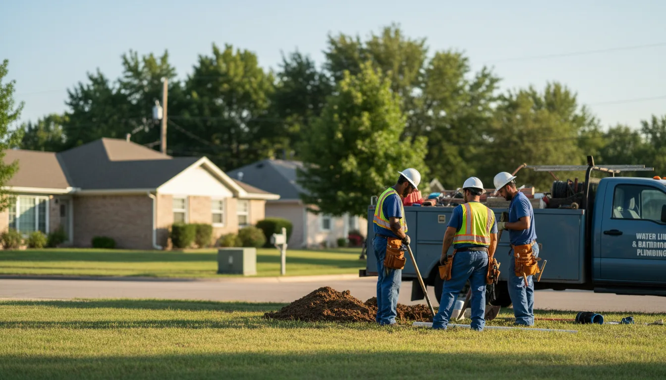 Residential water line and bathroom plumbing service in Thornburg, IA